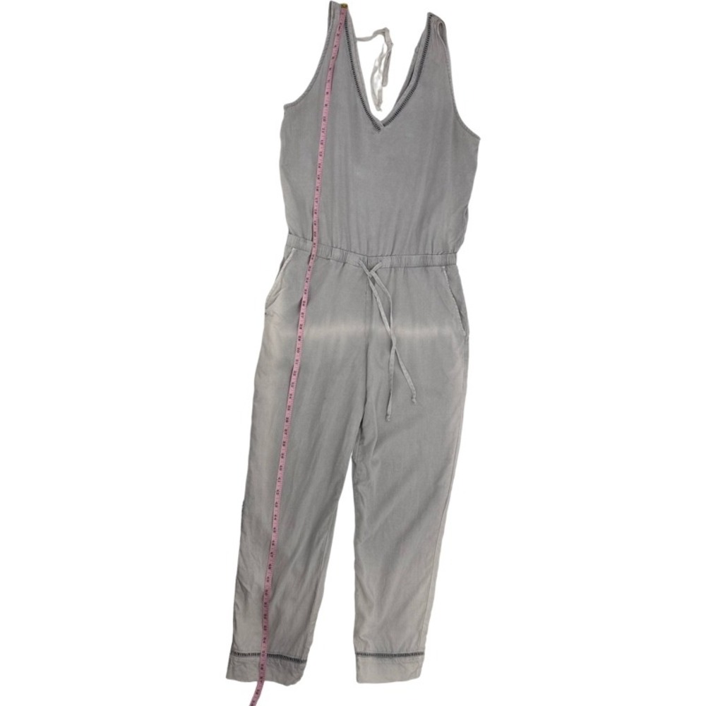 CLOTH & STONE Medium Jumpsuit Overall Tie Dye Grey Tencel Sleeveless V-Neck Boho - Picture 7 of 16